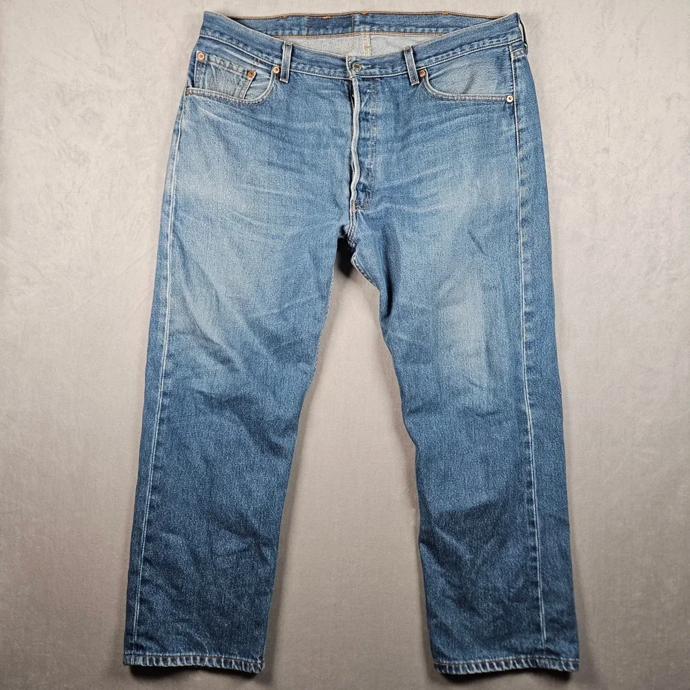 Levi's 501xx Jeans Men 40x30 Blue Medium Wash Straight Leg Button Fly Denim